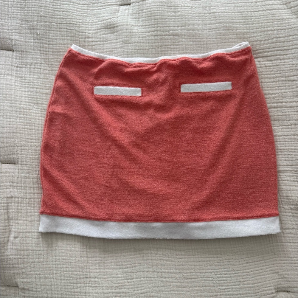 Lovers + Friends Coral Mini Skirt Terry cloth beach cover up